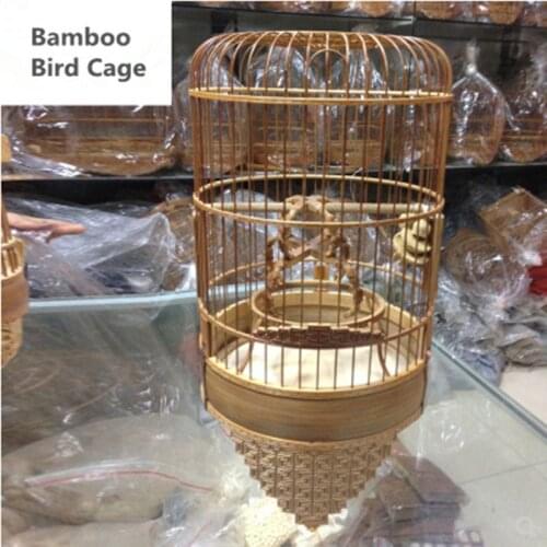 1 set Old Bamboo handmade Prince cage Fine carved Prince bird cage
