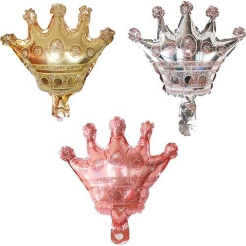 10pcs Mini Crown Aluminum Foil Balloons Gold Pink Blue Crown For Christmas Wedding Birthday Party Decoration Kids Gift Supplies