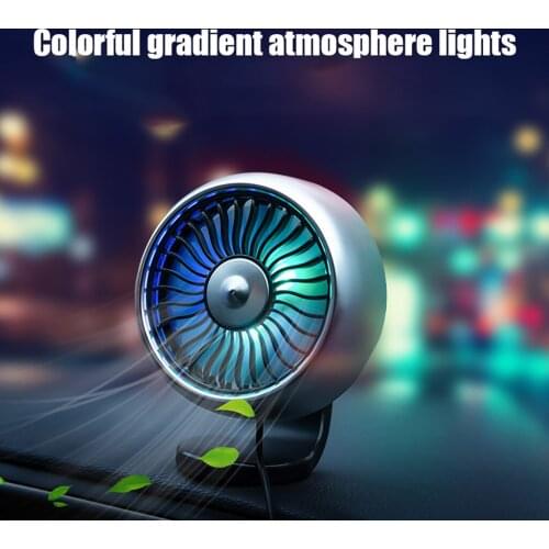 2 In 1 Car Center Console/Air Vent USB Cooling Fan With Colorful Light Car Air Vent USB Fan Auto Cooling Fan with Colorful Light