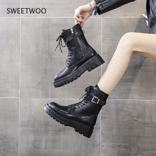 2021 Boots Women Shoes for Winter Boots Fashion Shoes Woman Casual Autumn Leather Female Ankle Boots Women