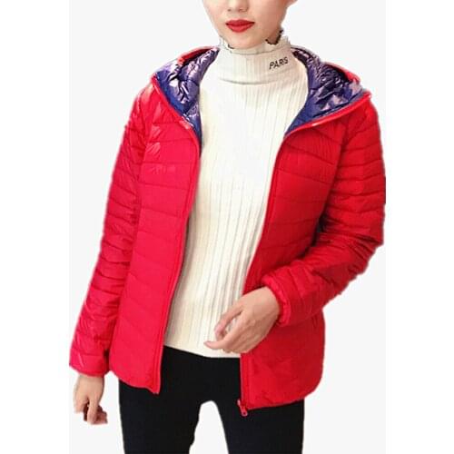 2021 Autumn Winter Coats Causal Windbreaker Famale Parkes Basic Warm Coat Light Jackets Womens Hooded Reversible Jackets