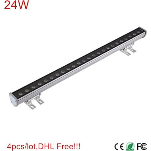 4pcs/lot Free Shipping AC85~265V High-power led 24W LED Wall Washer Light Led flood light waterproof led lamp 1000*46*46mm