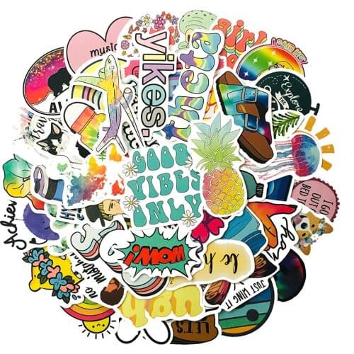 5 Sets=250PCS Small Fresh Waterproof Car Stickers Water Cup Helmet Computer Mobile Phone Graffiti Stickers