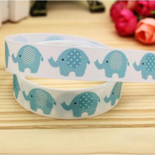 7/8'' Free shipping elephant printed grosgrain ribbon hair bow headwear party decoration wholesale OEM 22mm H5069