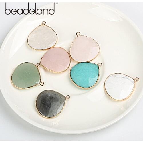 Beadsland Water Drop Shapped Natural Stone Pendant DIY Necklace Fashion Jewelry Women Girl Gift 38793