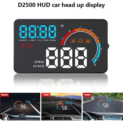 Head Up Display Universal D2500 Auto HUB OBD2/GPS Vehicle Windshield Navigation OBD Speedometer Hud Car Speed Projector