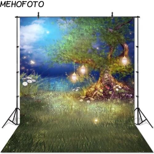 Newborns Forest Backdrops for Photography Fairy Tale Lawn Birthday Photographic Background Woodland Party Decorations Props