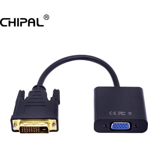 CHIPAL 10pcs HD 1080P 25Pin Male to 15Pin Female DVI-D to VGA Adapter Cable HDTV Converter for PC Computer to Monitor Display
