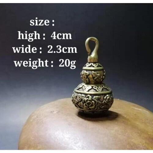 Chinese pure brass gourd small crafts statue