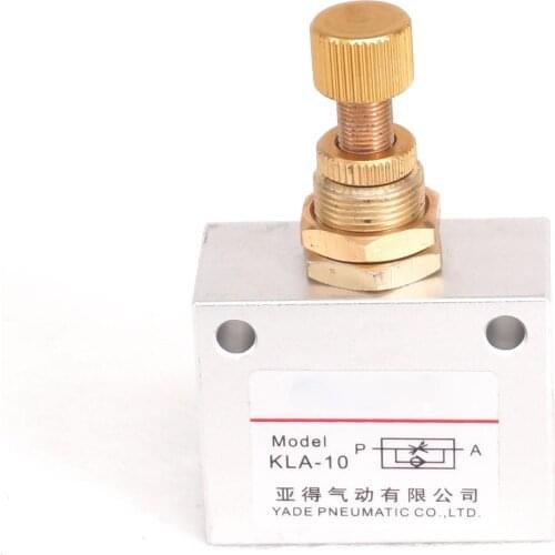 KLA-10 3/8" Speed Control Flow Valve One-Way Throttle Pneumatic Silver Tone