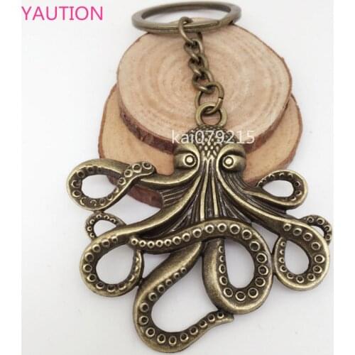 Octopus Key Ring Stevenunk Nautical Squid Kraken Pirate Bronze Jewelry