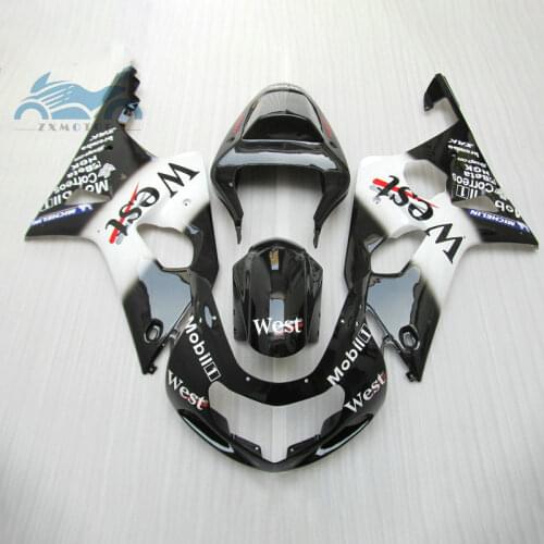 Custom Fairing set for SUZUKI 2000 2001 2002 GSXR1000 K2 motorcycle fairings kit 00 01 02 GSX R1000 black west aftermarket parts