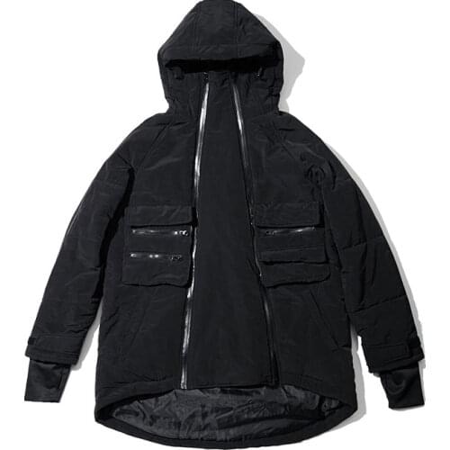 Pupil travel cotton padded jacket parka double zipper techwear darkwear ninjawear streetwear japanese style