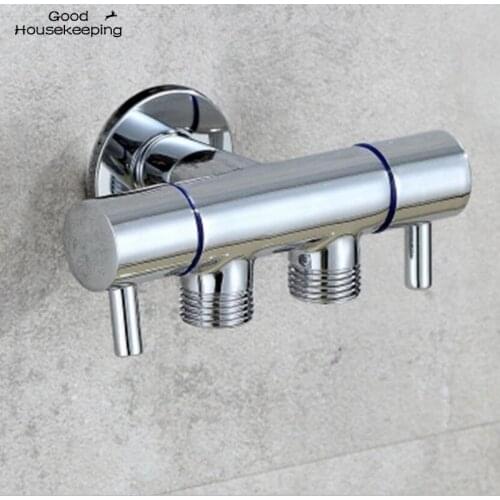Brass Chrome Double Head Dual Use Bibcock, Cold Tap, Washing machine Faucet, Toilet Bibcock,tap,garden Faucet