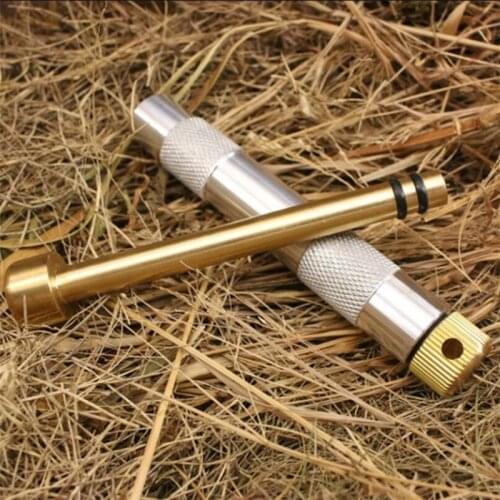 Copper EDC Tool Outdoor Survival Camping Piston Fire Lighter, Portable Air Compression Fire Lighter Set Emergency Supplies