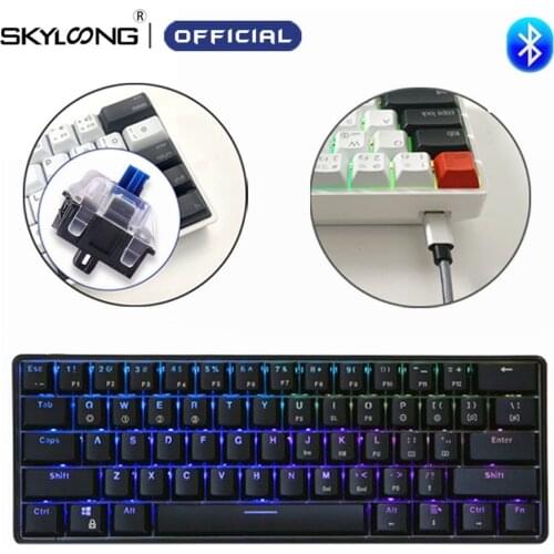 SKYLOONG GK61S Mechanical Keyboard 61 Keys Wireless Bluetooth Programmable Optics Hot swap RGB Backlight Gamer Keyboard For iPad