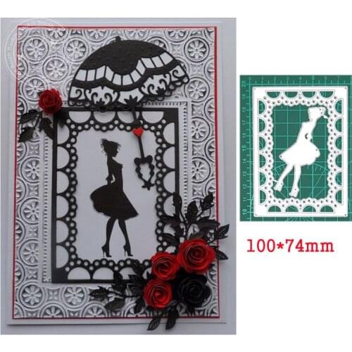 Metal cutting die dancing girl dancing frame background craft scrapbooking card decor die for diy album paper card die stencil