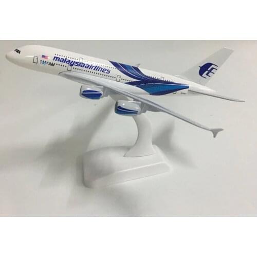 JASON TUTU 20cm Plane Model Airplane Model Malaysia Airlines Airbus A380 Aircraft Model 1:300 Diecast Metal Airplanes Planes Toy