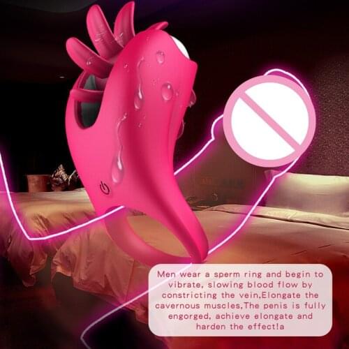 Man Nuo Ring Vibrator Sex-Toys Couples Tongue Rotation Clitoris Erotic Penis Clitoris Oral-Tongue Licking Adult Massage Sex-Toys