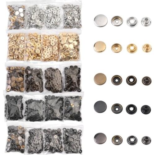 MIUSIE 100 Pairs Copper Snap Fasteners Button Press Popper Sewing Button For Leather Bag Clothes Jacket Repair Assortment Kit