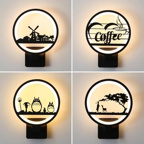 Nordic LED Wall Lamps Childrens Living Room Bedroom Bedside Study Lighting Acrylic Wall Lights Home Decarotion Lighting