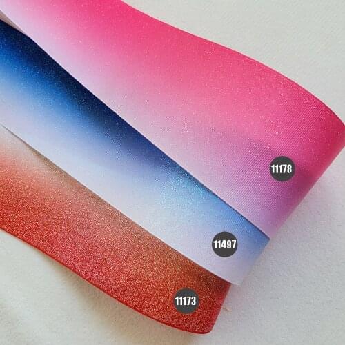Ombre glittere 3 inch 75 mm glitter ribbon 50 yard