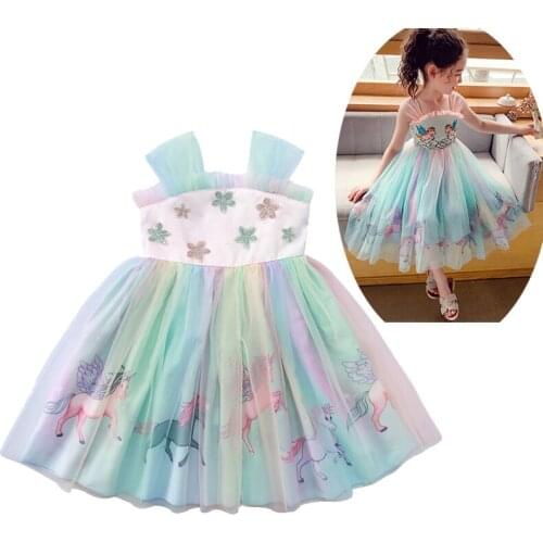 2-8 Years Girls Princess Tutu Dress Costumes Children Fashion Party Summer Kids Tulle Elegant Dress Up Clothing