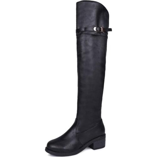 Dropshipping 2020 New Shoes Women Black Over The Knee Boots Sexy Female Autumn Winter Lady Thigh High