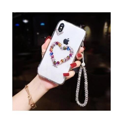 Transparent diamond Case Glitter Rhinestone Love Heart Phone Case For iPhone 12 11 Pro MAX Capa X XS MAX XR 7 8 Plus 6 6SPlus