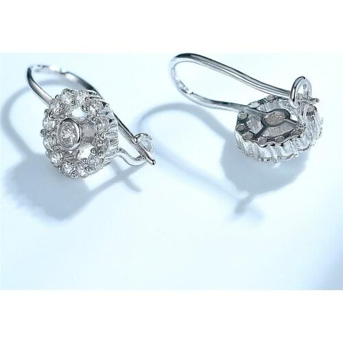 DY 925 Sterling Silver Earring Clear Cubic Zirconia Round Stylish Hoop Small Earing For Girls Women Fashion Classic Jewelry