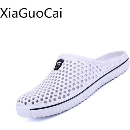 New Style Fashion Summer Men Slippers Platform White Beach Shoes for Men Round Toe Slides Rubber Slippers Drop Shipping Z1 35