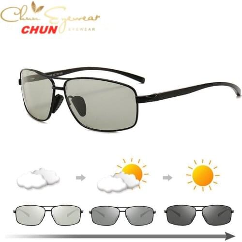 Top Photochromic Sunglasses Men Women Polarized Chameleon Glasses Driving Goggles Anti-glare Sun Glasses M296 + Case