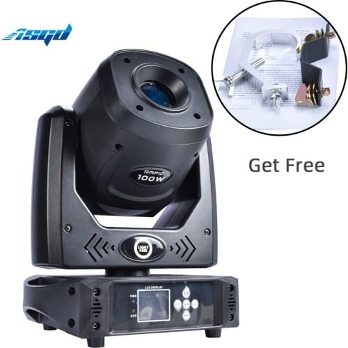 DJ Bar Club Party 100W Led Spot Light 8 Color 7 Rotate Gobos 8 Static Pattens Moving Head Wash Lyre With 3 Facet Prism DMX Stage