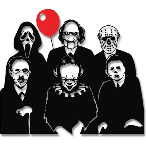 Heat transfer printing evil face clown red balloon family print Heat Vinyl Ironing Stickers Decor Character Patch for Clothing