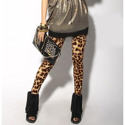 Spring Autumn Women Sexy Leggings Leopard Printed Stretch Cotton Lady Girls Tight Pants TT@88