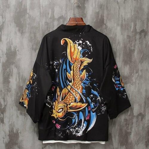 Japanese Kimono Men 2019 Yukata Haori Karate Kimono Cardigan Men Samurai Costume Male Asian Clothes Japanese Pajamas Mens FF2129