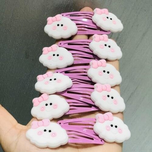 10Pcs/Set Pink Bow Colorful Clouds Hairpins For Girls Headwear Sweet Hair Clips Barrettes Kids Fashion Hair Accessories