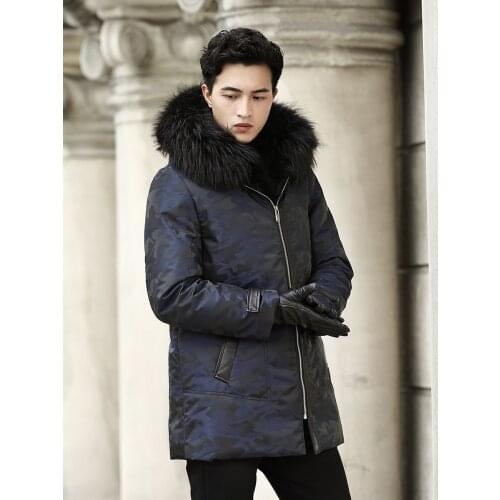 Winter Jacket Raccoon Collar Warm Parka Natural Rabbit Fur Coats Men Clothes 2020 Winterjas Heren MY779