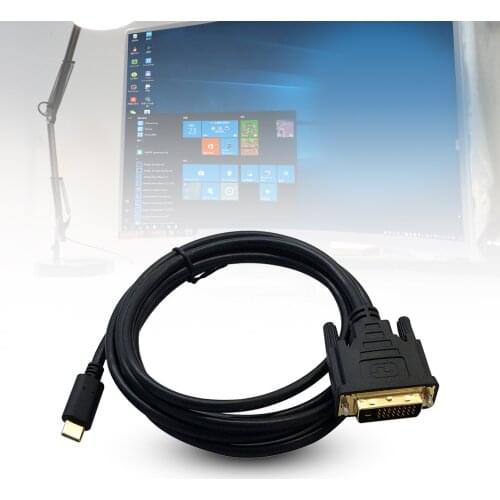 1.8m Portable 4K High-Definition Type-C to DVI Cable DVI Cable Converter Wire Adapter for Computer Mobile Phones TV