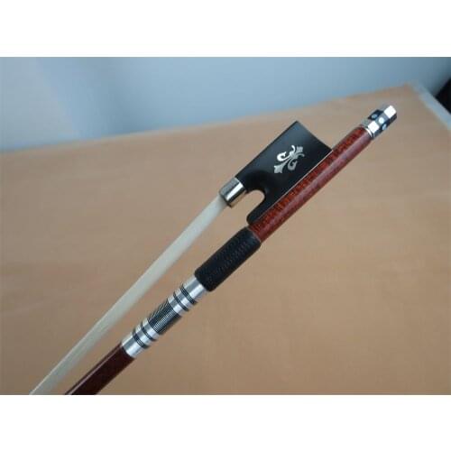 1pcs Pernambuco Carbon fiber violin bow 4/4 copper mount,ebony frog