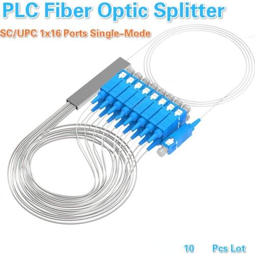 1x16 SC/UPC 0.9mm Differential Mini Blockless Optic Fiber PLC Splitter Planar Lightwave Circuit Connector 5/10/20Pcs Lot