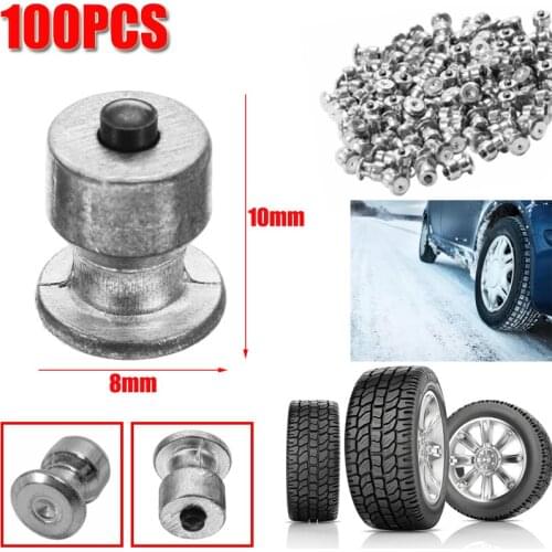 100Pcs 8x10mm Winter Wheel Lugs Car Tires Studs Screw Snow Spikes Wheel Tyre Snow Chains Studs For Shoes ATV Car Motorcycle Tire