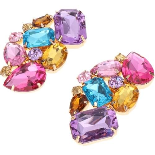 2x Crystal Rhinestone Shoes Clips Diamante Colorful Shoe Charms Buckle
