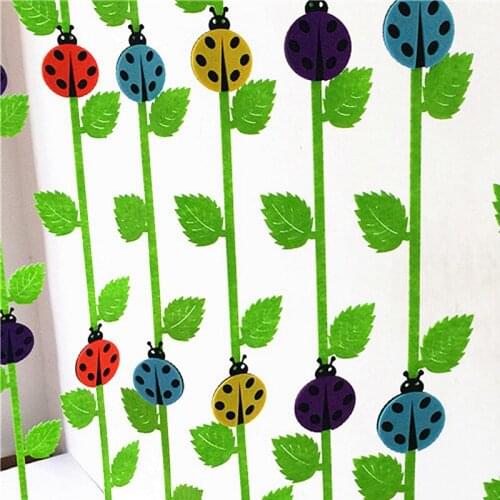 5Pcs/Lot New Style Felt Cutting Beetle Wicker Leaves Non-Woven Cloth Felts Kindergarten Children Room Decoration Stickers Hot