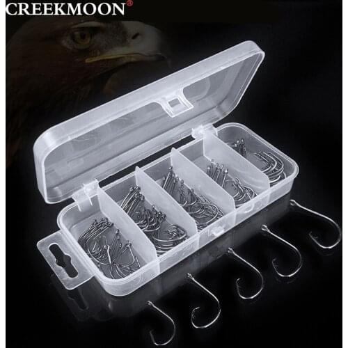 76pcs/set Fishing Hooks Premium Quality Chemically Sharpened Octopus Circle Crank Hook High Carbon Steel Sizes 1#-4/0# with Box