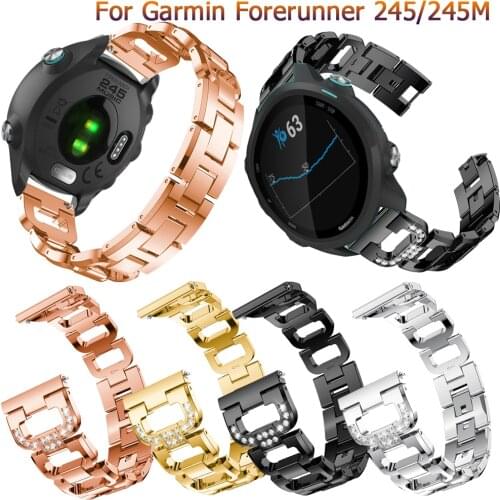 Diamond Strap 20MM For Garmin Forerunner 245 fashion Classic Replacement Wristbands Watch Bracelet Accessory For Samsung Gear S2