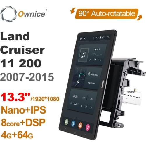 Auto Rotatable 1920*1080 13.3" Ownice Android 10 Car Multimedia for Toyota Land Cruiser 11 200 2007 - 2015 Car Auto Radio 1din