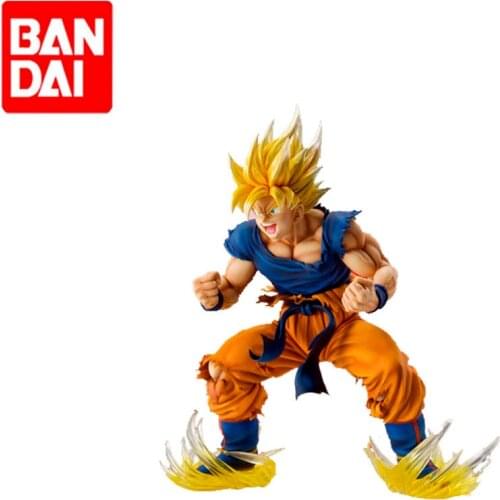 Bandai Dragon Ball Z Anime Figure Son Goku Series Character Model Dolls Action Figure Collections Hand-made Toys Gifts for Child