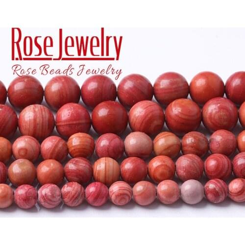 Natural Red Striped Jaspers Stone Beads For Jewelry Making Round Loose Beads DIY Bracelet Necklace 15'' 4 6 8 10 12mm Wholesale
