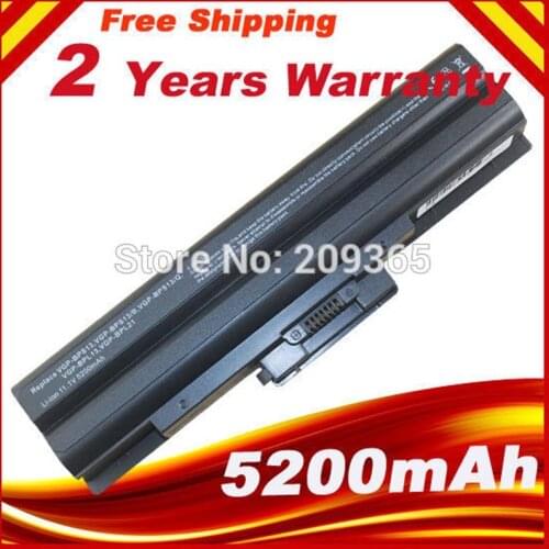 Black 5200mAh 6Cell Laptop Battery for SONY VAIO VGP-BPS13/S VGP-BPS13A/S VGP-BPS21/S VGP-BPL21A VGP-BPS13A/ free shipping